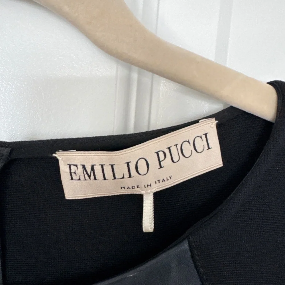 Authentic Emilio Pucci Leather Insert Fitted Dress Size 6 - Picture 2 of 8